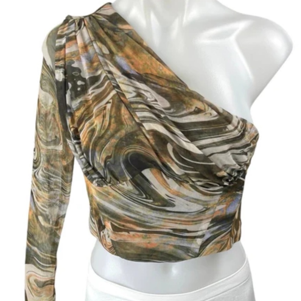 Abstract Patterned Long Sleeve Top